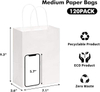 Customized Printing of White Paper Bags with Handles for Retail Celebration Activities and Business Use Shopping Bag