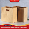 Fast Food Fruit Dessert Baking Takeaway Cardboard Packing Hand Bag Punched Tote Bag With Reinforced Custom Bread Bags