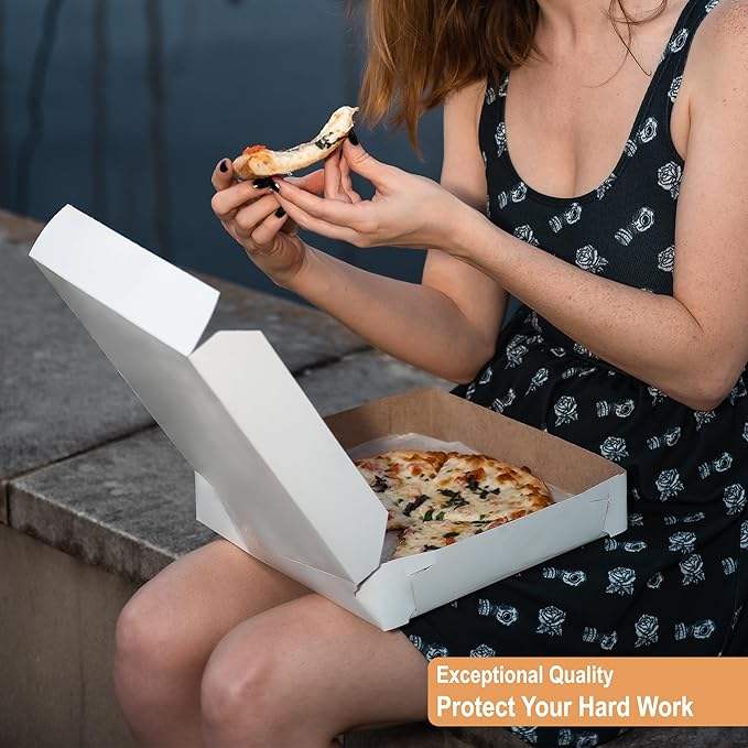 White Cardboard Pizza Box Sturdy Homemade Pizza and Crafts Custom Pizza Boxs