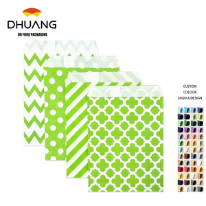 Lime Green Polka Dot Paper Treat Bags Small Candy Buffet Packaging for Wedding Birthday Party Cookie Bags Oil-proof Paper Bag