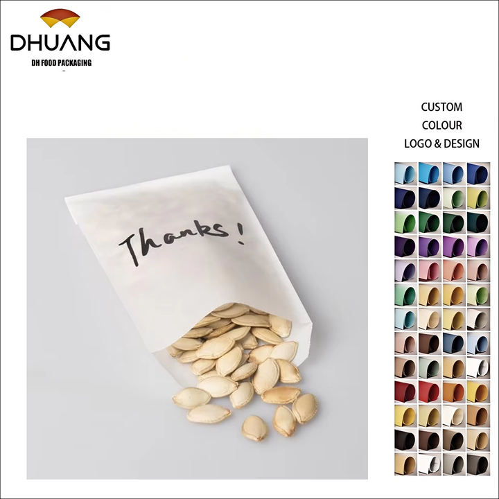 Customizable LOGO Plain Paper Bags and Paper Envelopes for Packaging Popcorn and Cookies Food Products Oil-proof Paper Bag