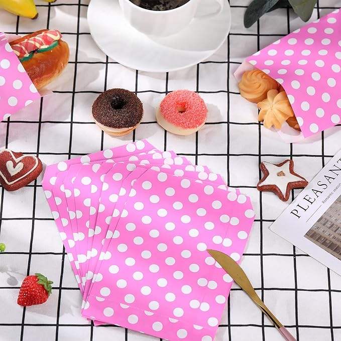 Dot-patterned Food Paper Bags Cookie and Candy Bags Sandwich Packaging Oil-proof Paper Bag