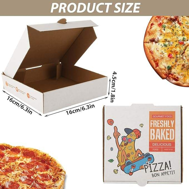 White Kraft Corrugated Pizza Cardboard Food Container Delivery Box Pizza Cake Cookies Custom Pizza Boxs