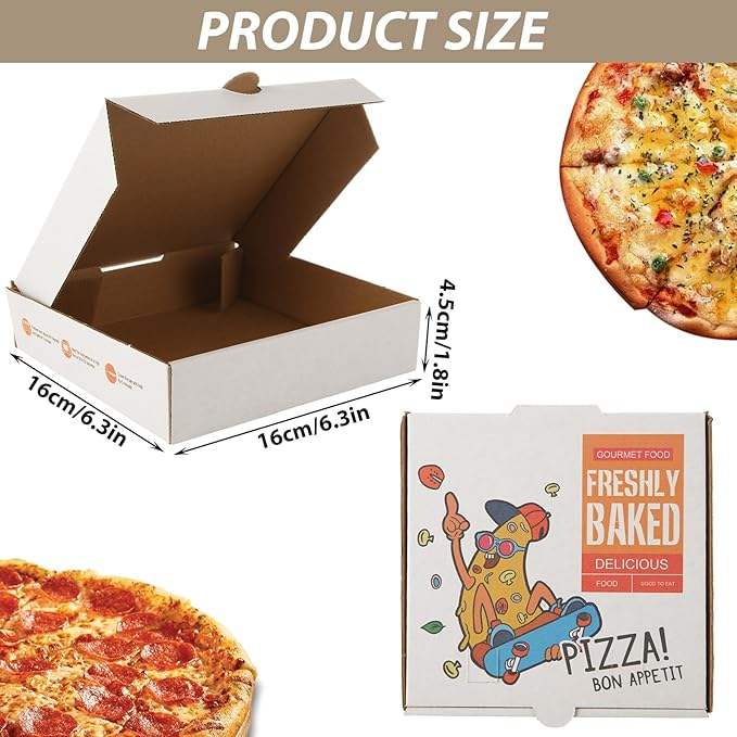 White Kraft Corrugated Pizza Cardboard Food Container Delivery Box Pizza Cake Cookies Custom Pizza Boxs
