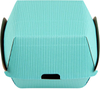 Restaurantware Disposable Turquoise Paper Hamburger Boxes Matte Finish Ripple Wall Technology Hinged Lid for Takeout Containers
