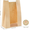 Windowed Toaster Bags Homemade Bread Bags for Baked Goods Storage with Label Sealing Stickers Custom Bread Bags