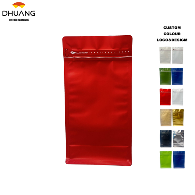 Customized Printing Eight-sided Flap Design sealed Bag Used for Storing Coffee Beans Waterproof and Moisture-proof Coffee Bags