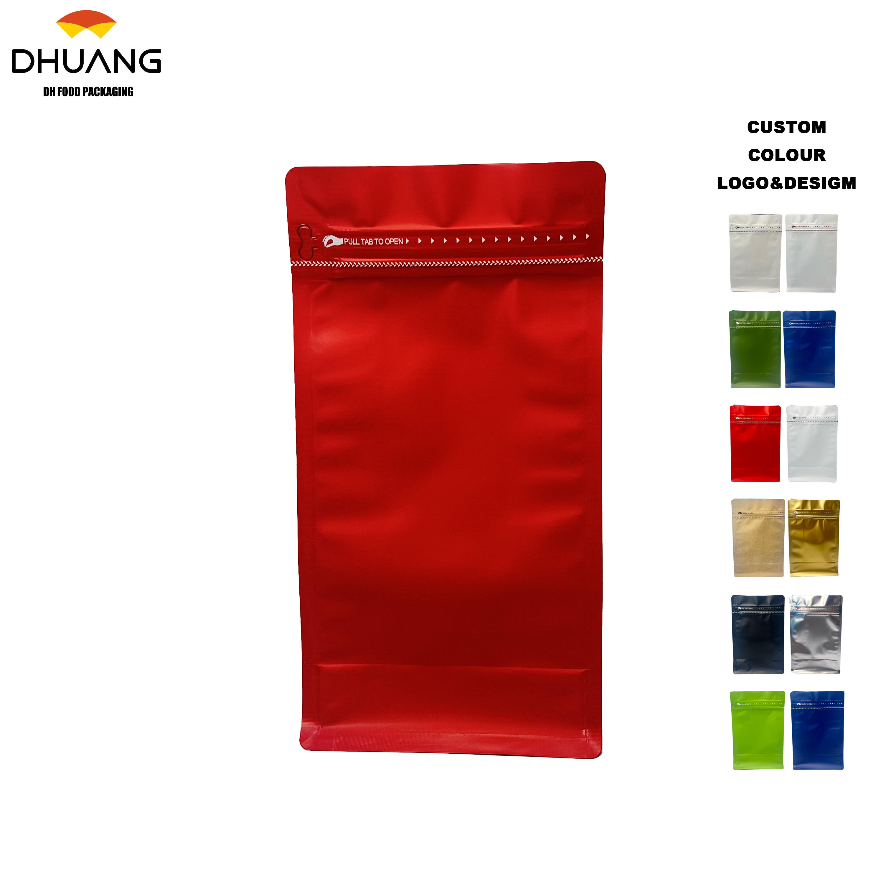 Customized Printing Eight-sided Flap Design sealed Bag Used for Storing Coffee Beans Waterproof and Moisture-proof Coffee Bags