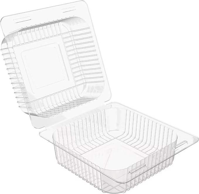 Clear Plastic Clamshell Take-out Food Container with Hinge, Outer Diameter, Suitable for Desserts, Snacks, Etc