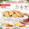 Food Trays Plaid Lights Nutcracker Disposable Christmas Paper Boat Nachos Hot Dog Party Supplies (Bright, Holiday Lights)