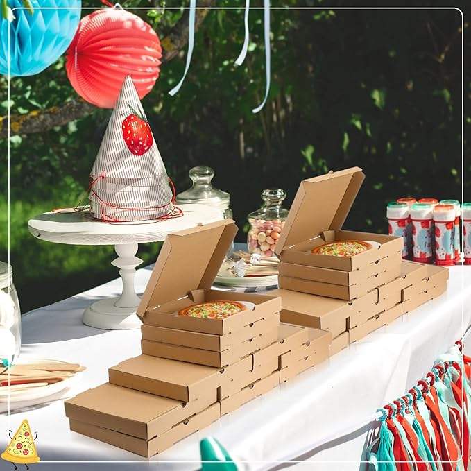 Bulk Corrugated Brown Pizza Box Specialty Art Takeout Container Embossing Box Packaging for Pizzas Pastries Custom Pizza Boxs