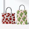 Advanced Custom Kraft Paper Tote Bag Disposable Milk Tea Takeaway Packaging Cardboard Shopping Gift Art Bag Ribbon Food