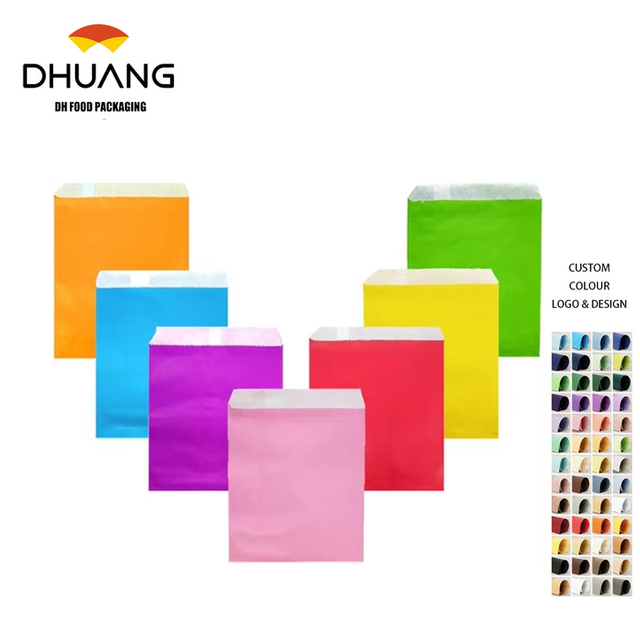Assorted Color Large Premium Paper Treat Bags for Candy Buffet Premium Packaging Solution Oil-proof Paper Bag
