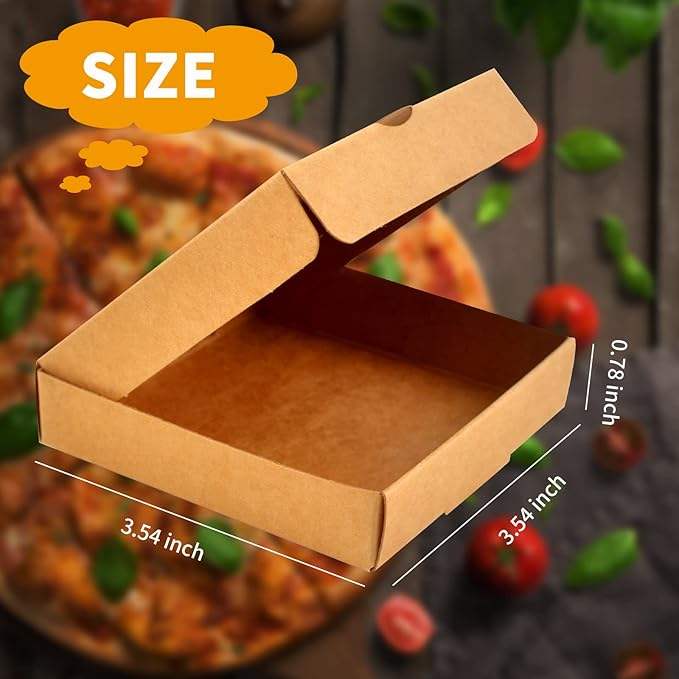 50 Packs Kraft White Mini Pizza Box for Cookies Party Gift Cookies Custom Pizza Boxs