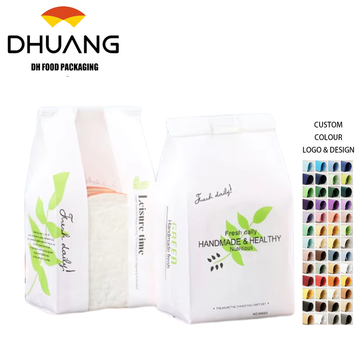 European Style Wire-Sealed Bread Bag Kraft Paper Kraft Self- Sealing Window for Sliced Toast Baking Custom Bread Bags