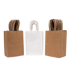 Brown Paper Bag with a Handle Available in Various Sizes and Patterns Suitable for Retail Packaging and Shopping Bags