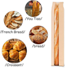 Brown Cowhide Storage Paper Bags with Window Long French Cookie Package for Breads and Cookies Custom Bread Bags