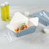 Durable 71 oz Disposable Striped Blue and White Paper Food Container for Takeout-Quality Paper Boxes Food Box