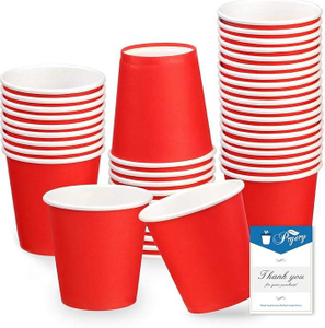 Red Paper Cups Mouthwash Disposable Bathroom Small Paper Birthday Parties Picnics Custom Paper Cups
