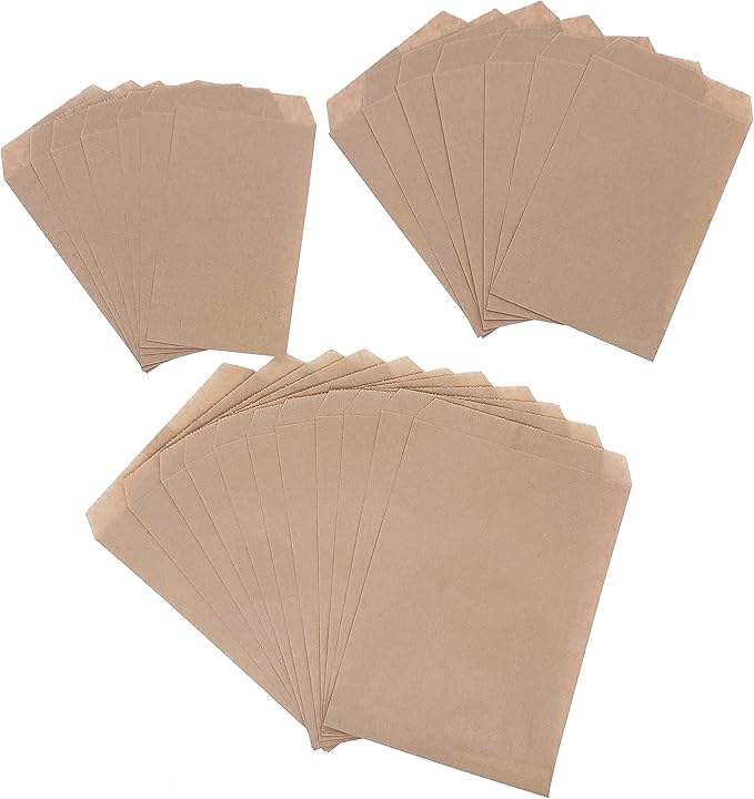 Brown Flat Kraft Paper Bag for Baking Packaging Cookies Candy Desserts Chocolate Soap Wedding and Party Gifts Custom Bread Bags