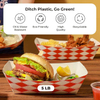 5 Pound Paper Food Tray Disposable Red Check Oil Resistant Party Picnic Carnival, Corn Chips.