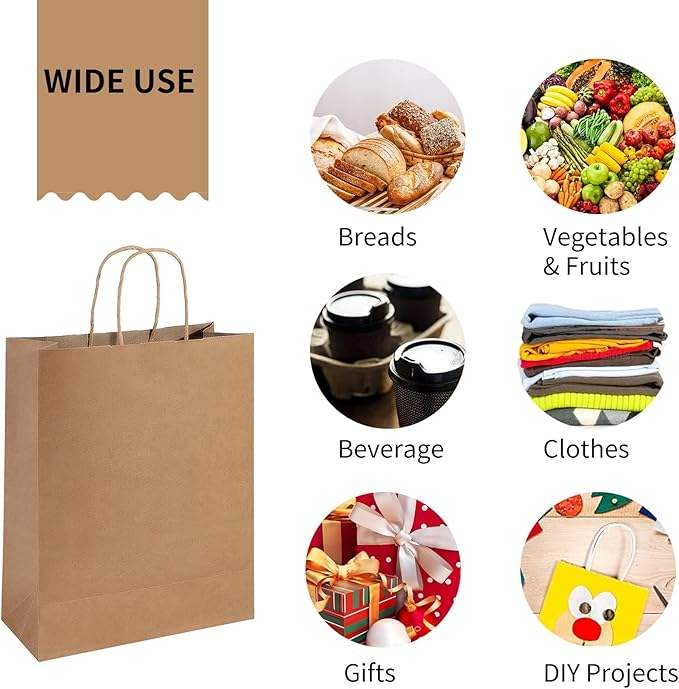 Wholesale Kraft Paper Gift Bag for Weddings and Parties for Gifts Shopping Bag