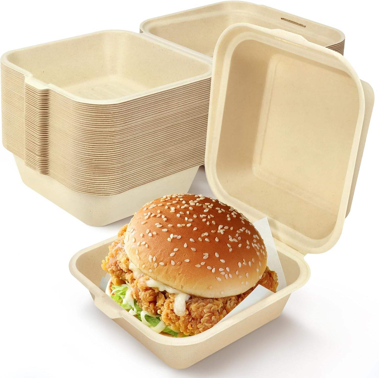 Hamburger Box Flip-top Takeout Food Container Lunch Box Hamburger Container