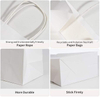 White Paper Bags Processed in Bulk Gift Medium Size Retail Shopping Merchandise Custom Paper Bags