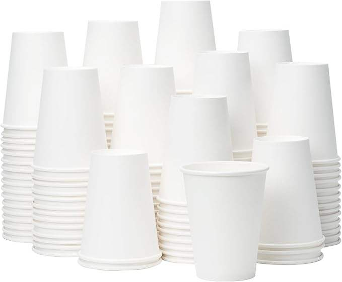 12 oz Disposable Paper Cup, Loose White Hot Coffee Cup, Hot Liquid, Chocolate, Juice
