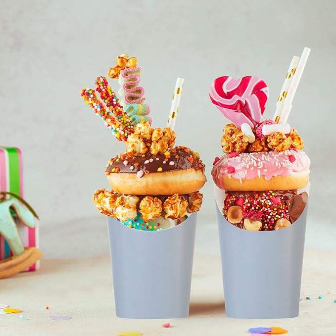 French Fries Holder 12 oz Disposable Paper French Fries Cup Birthday Pie Waffle Popcorn Deli Cup French Fries Cup