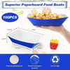 3-pound Paper Food Trays Disposable Nachos Trays Burritos Licensed Christmas Party Supplies Kraft Paper Boat (blue)