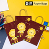 Red Kraft Paper Bag for Gifts Parties-Embossed Screen Printing for Supermarket Food Packaging Retail Birthday Shopping Bag