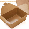 Paper Food Container Kraft Lunch Box Brown Storage Paperboard Fast Food Holder Microwaveble Food Box