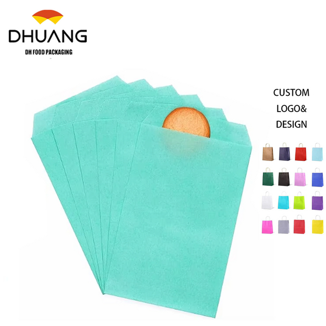 Watercolor Blue Flat Greaseproof Paper Packaging for Baking Desserts Soap Party Gifts-for Cookie Bags