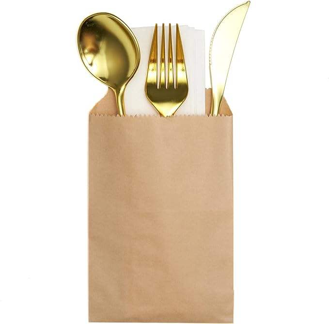 6x8 Inches Natural Kraft Paper Bags for Bakery Cookies Treats Snacks Sandwiches Popcorn Small Gift Bag