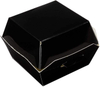 Mini Burger Box Food Container with Hinged Lid Disposable Black Paper Takeout Box for Small Burgers or Desserts