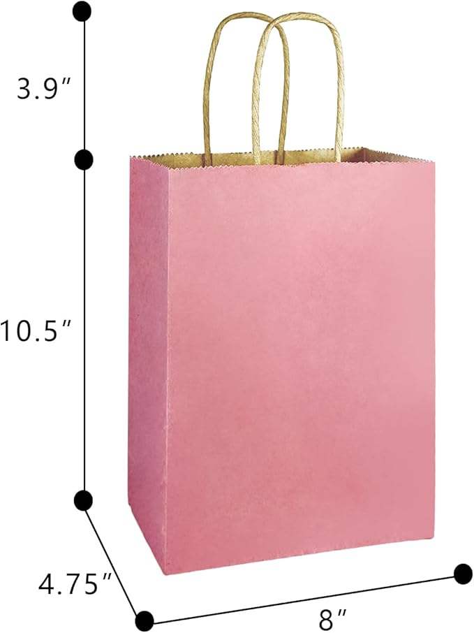 Bulk Medium Paper Bags with Handles 16 Different Senior Colors for Multiple Uses Custom Logo for Clothing Shopping Bag