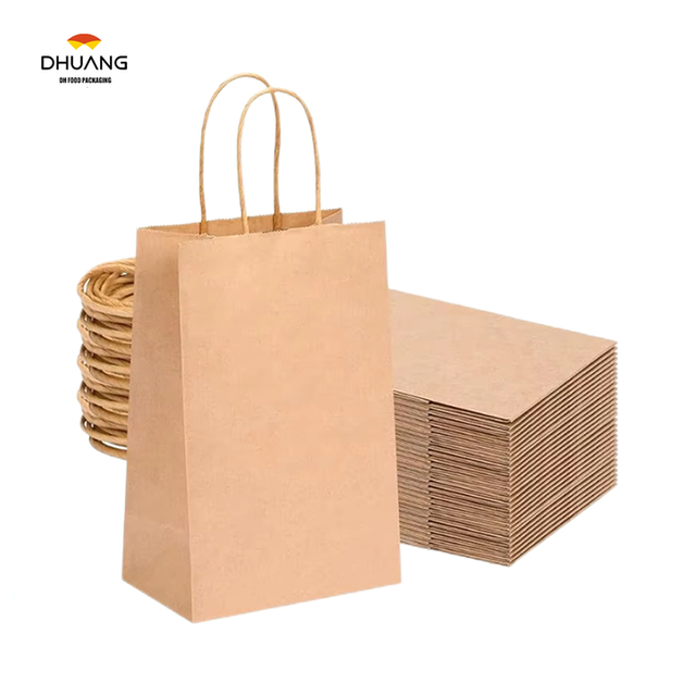 60pcs Paper Bags Gift Bags Brown Small Paper Gift Bags with Handles Bulk for Shopping Birthday Wedding