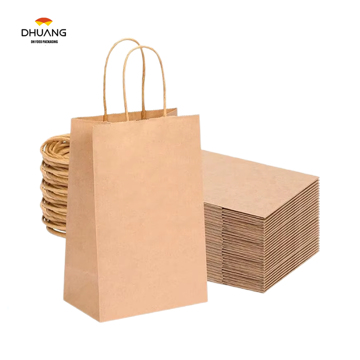 60pcs Paper Bags Gift Bags Brown Small Paper Gift Bags with Handles Bulk for Shopping Birthday Wedding