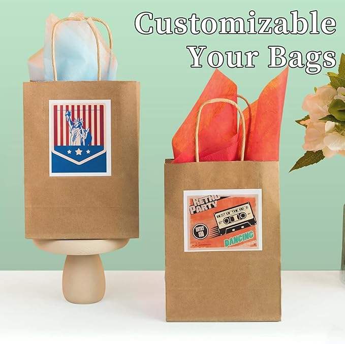 Brown Paper Bags with Handling Bulk Gift Retail Party Shopping Custom Paper Bags