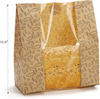 Craft Paper Bread Bags Clear Window 100 Stickers for Brown Toast Cookie Packaging Sourdough Bread Friendly Custom Bread Bags