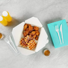 Disposable Turquoise Paper Rectangular Food Container Takeout or Picnic Box for Easy Carry & Versatility Food Box