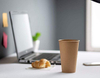 Double-Wall Kraft Disposable Brown Unbleached Eco-Friendly Coffee Cups Printed Handle Formerly Comfy Package Coffee Cup