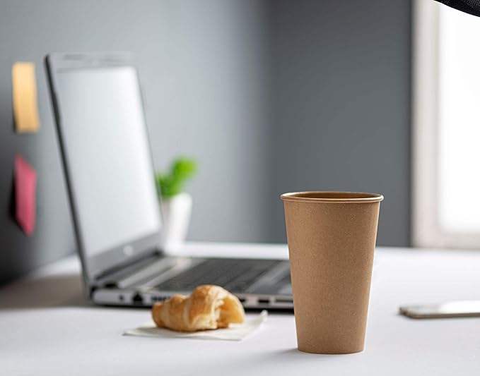 Double-Wall Kraft Disposable Brown Unbleached Eco-Friendly Coffee Cups Printed Handle Formerly Comfy Package Coffee Cup