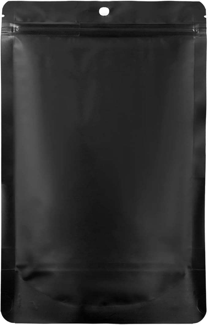 Matte Metallic Ziplock Plastic Bags Clear Front Window Heat-Sealable Resealable Solid Color Pouches for Food Storage Stand