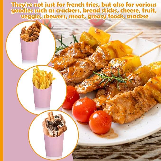 Disposable Paper-made Potato Chip Pick-up Cup Birthday Party Waffle and Corn Chip Cup Cooked Food Box French Fries Cup