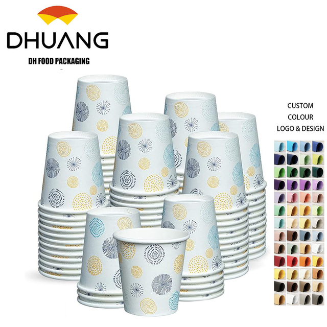 3 oz Eco-Friendly Floral Single Wall Craft Paper Cups Disposable Mini Bathroom Mouthwash Cups Custom Logo Print Versatile Design