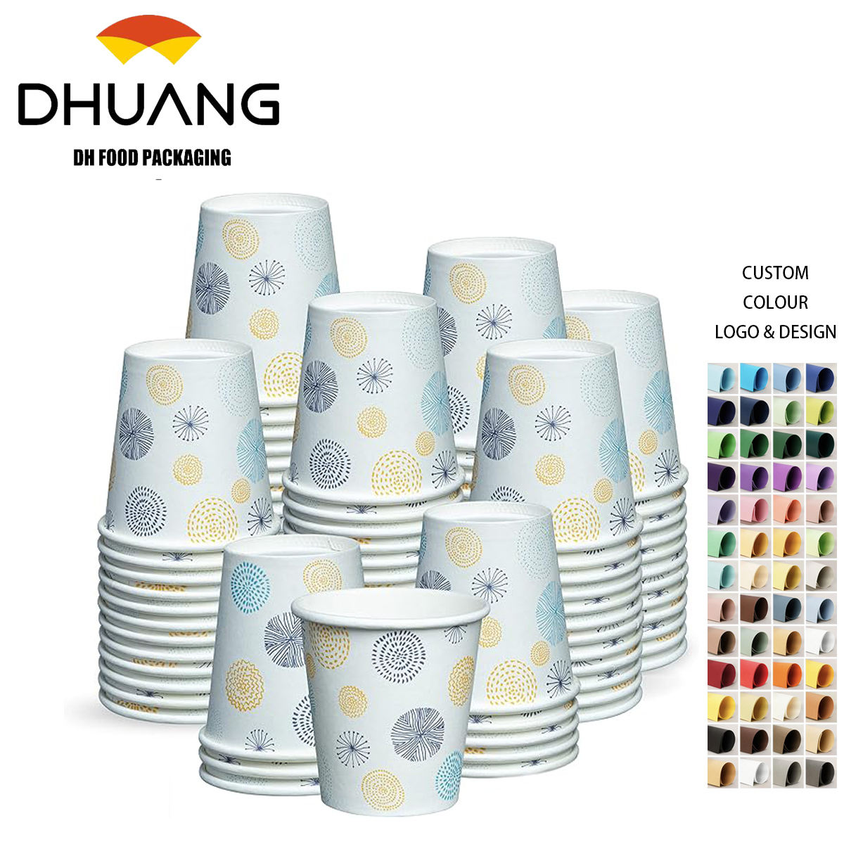3 oz Eco-Friendly Floral Single Wall Craft Paper Cups Disposable Mini Bathroom Mouthwash Cups Custom Logo Print Versatile Design