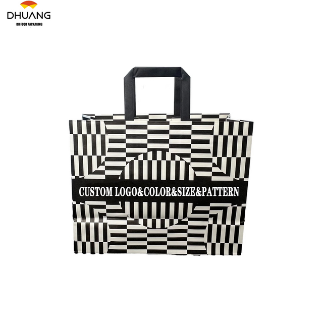 Customizable Brown Kraft Food Takeaway Retail Paper Bag with Handle Printed with Your Own logo Shopping Bag