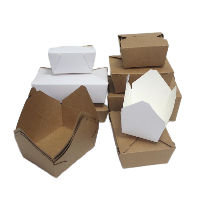 Customizable Brown Paper Bento Box White Card Fried Chicken Box Snack Food Takeout Food Light Salad Packing Box